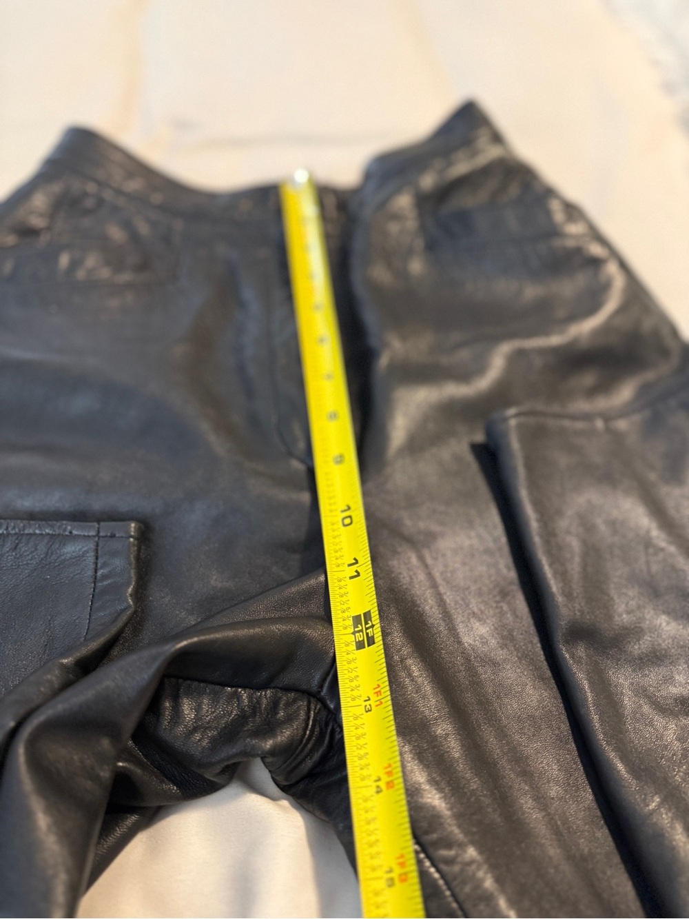Vakko Women’s Vintage Leather Pants Size 6 High Waist Straight Leg Lined Black - Picture 9 of 13